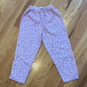 Zara Light lavender floral cotton wide leg pants size 10